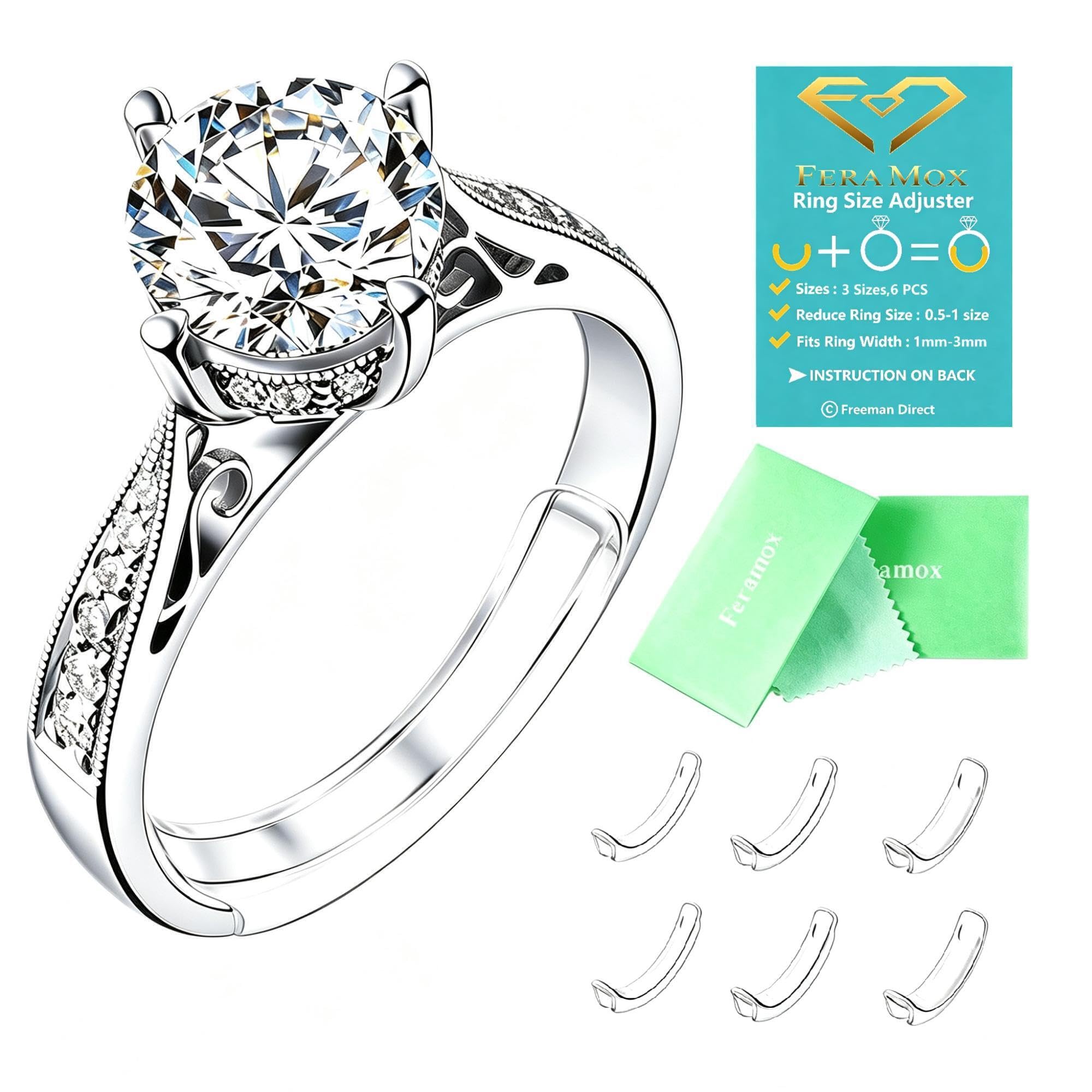 Ring Sizers for Loose Rings, Clip-on Ring Size Adjusters to Stop Spinning | 3 Si