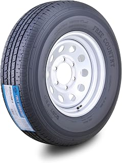 Free Country Trailer Tire Wheel ST225/75R15 10-Ply E 117N 6X5.5 Silver Mod | 6 Lug on 5.5" PCD Rim Load Range E 10-Ply Speed Rating N 88 MPH w/Featured Side Scuff Guard