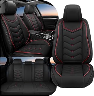 Car Seat Covers Fit for Honda Civic 2000-2026, Stylish Sport Seat Covers, Waterproof Wear-Resistant Premium Nappa Leather Car Seat Cover.(Full Set/Black)