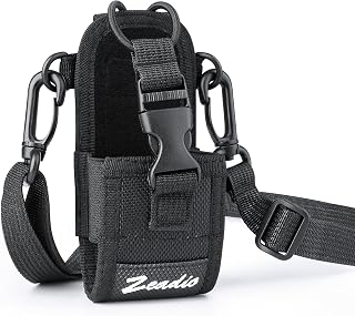 Zeadio Multi-Position Carry Two-Way Radio Holster, Universal Walkie Talkie Case Pouch with Adjustable Shoulder Strap, Durable Radio Holder with Quick-Release Buckle (Pack of 1)