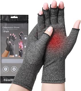 Bamboo Compression Arthritis Gloves for Men & Women - Fingerless Carpal Tunnel Wrist Hand Brace Gloves for Arthritis Pain