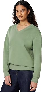 Amazon Essentials Women's Oversized V-Neck Fleece Pullover Sweatshirt