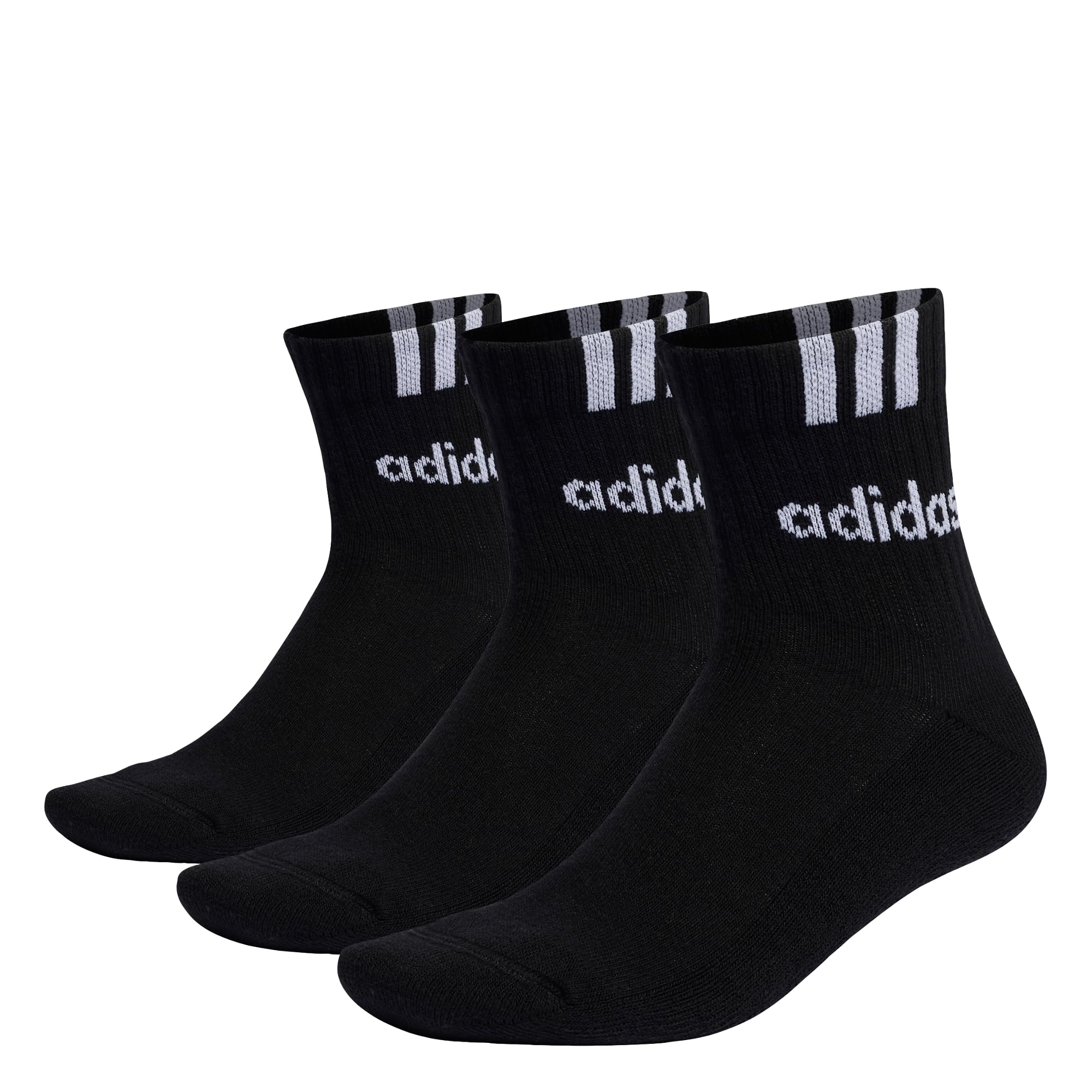 adidas 3-Stripes Linear Half-Crew Cushioned Socks 3 Pairs Unisex Child Socks