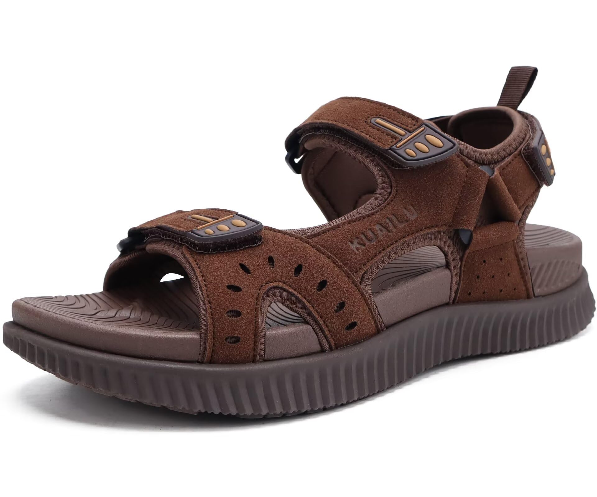 KuaiLu Mens Hiking Sandals with Orthopedic Arch Support Footbed