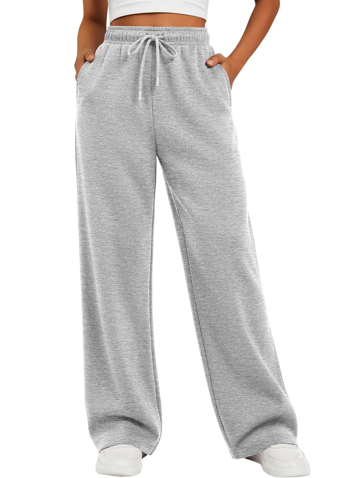 ATHMILE Womens Sweatpants Fleece Wide Leg Lined Baggy Lounge Sweat Pants | Cotto