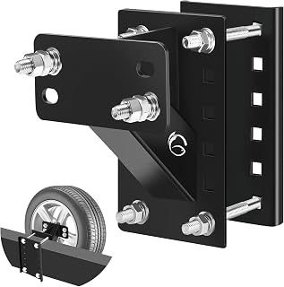 GADFISH Spare Tire Carrier,Spare Tire Mount Boat Trailer Carrier Bracket,Heavy Duty Lock Holder,Fits 4 &amp; 5 &amp; 6 Lugs Trailer Wheels on 4", 4.5'', 4.75'', 5'' and 5.5'' Bolt Patterns,Holds up to 150 Lbs