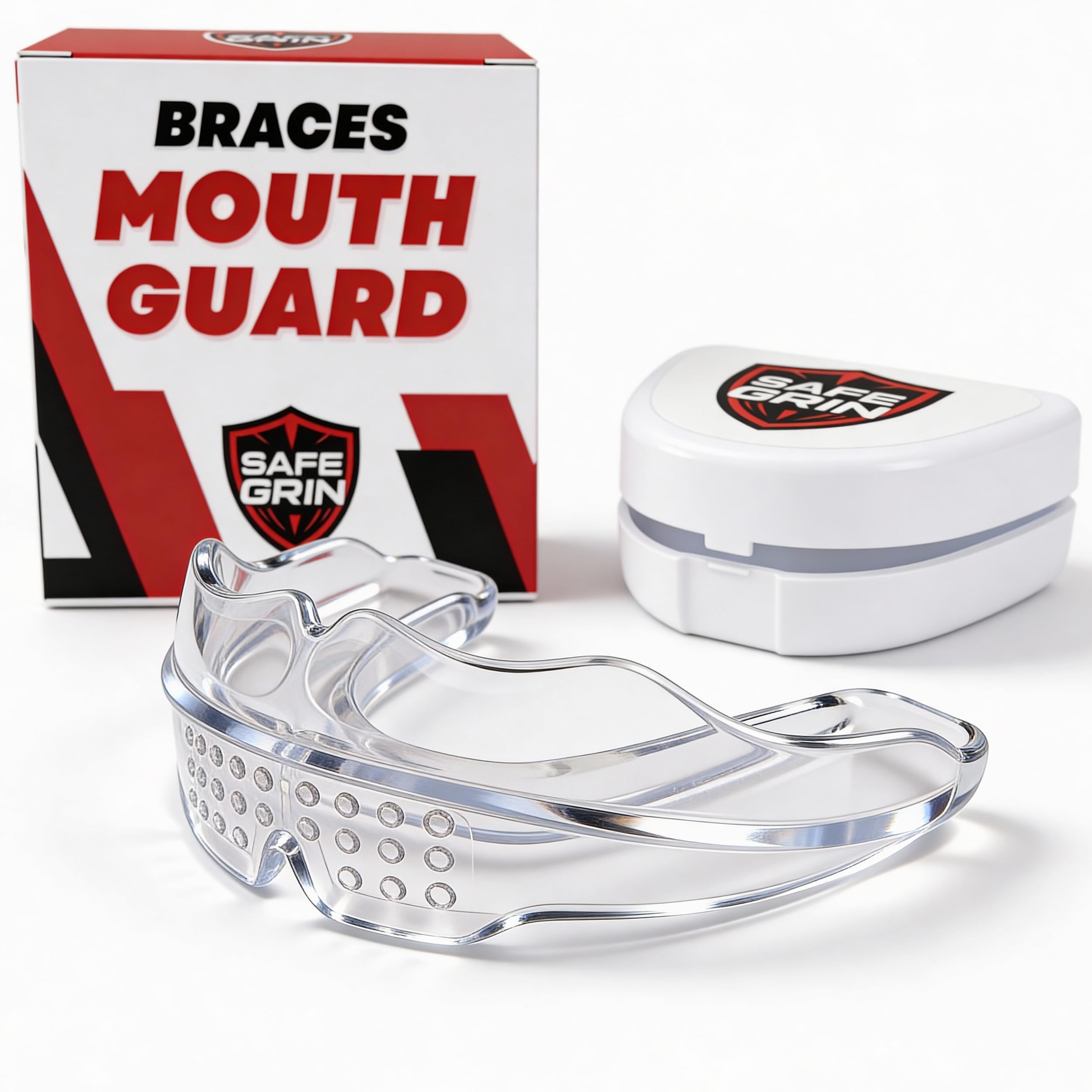 Safe Grin Mouth Guard for Braces – Teen & Adult 12+, Sports, No Boil, Clear | No
