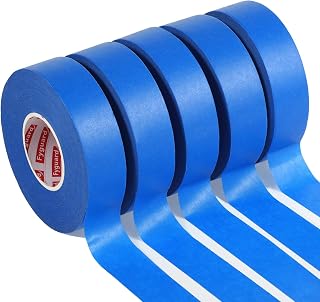 Fyguard 5 Rolls Blue Painters Tape 24mm x 50m Masking Tape for Painting | UV Resistant, Clean Removal Up To 14 Days, Medium Tack, Hand Tearable, For Paint, Spray Jobs, Glass, Wood, Walls And Tiles