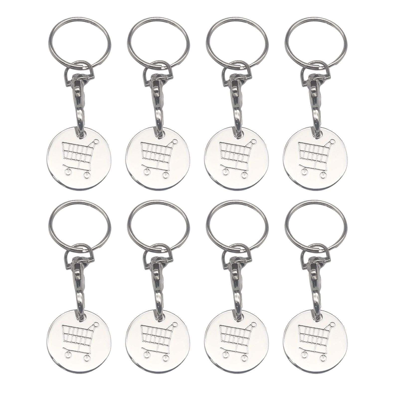 Lomvarith 8 Pack Shopping Cart Tokens Keyring, Durable UK Cart Coin-s Keyring, P