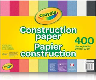 Crayola 400 Pages Construction Paper Pad, School and Craft Supplies, Teacher and Classroom Supplies, Gift for Boys and Girls, Kids, Ages 3,4, 5, 6 and Up, Arts and Crafts, Gifting
