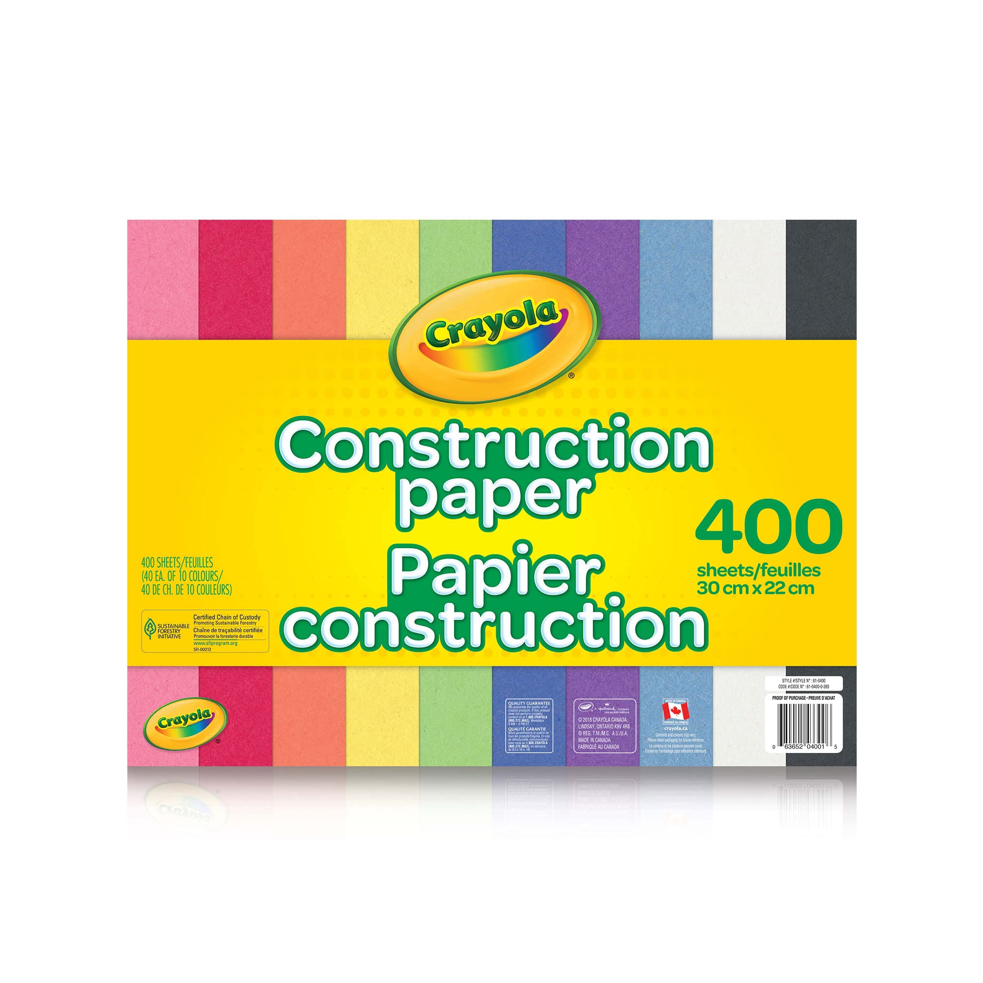 Crayola 400 Pages Construction Paper Pad, School and Craft Supplies, Teacher and