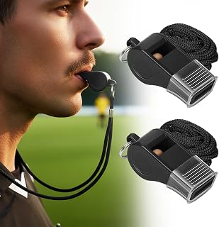 Whistles with Lanyard, Loud Safety Whistles for Sports, Referees, Coaches, Emergencies and Outdoor Activities