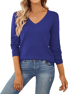 QUALFORT Women's Sweater 100% Cotton Soft Knit Pullover Jumper