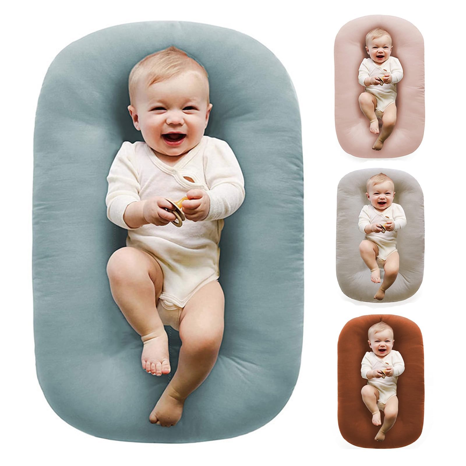 Vicorise Baby Lounger 0-24 Months 100% Cotton Soft &amp; Breathable(Blue) | CPSC