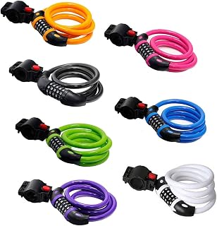 GOFRIEND Bicycle Lock - High Security 5 Digit Combination Coiling Cable Lock, Best for Outdoors, 1.2mx12mm
