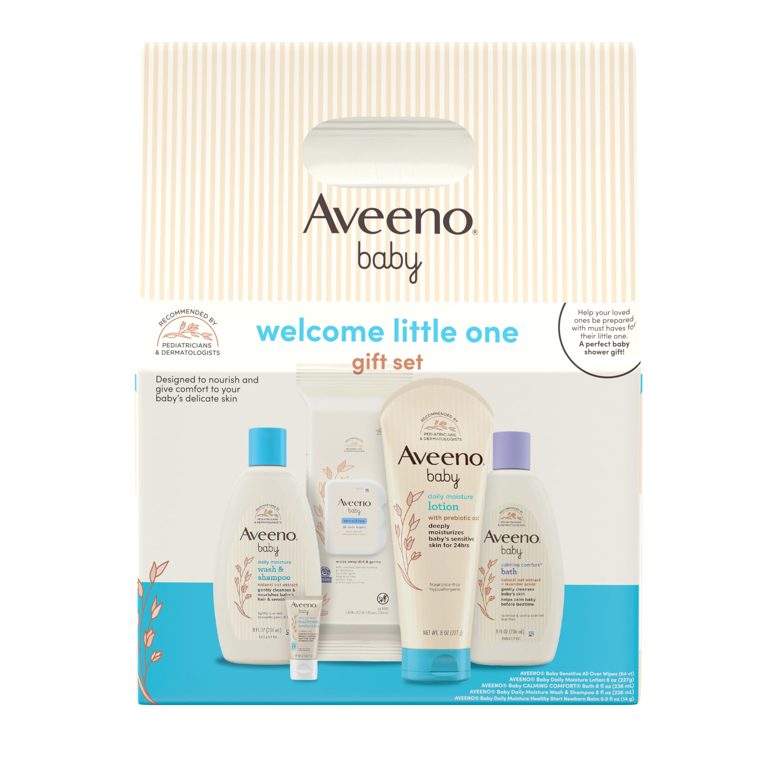 Aveeno Baby Welcome Little One Gift Set, Baby Essentials Set, 5 Items | Daily Mo