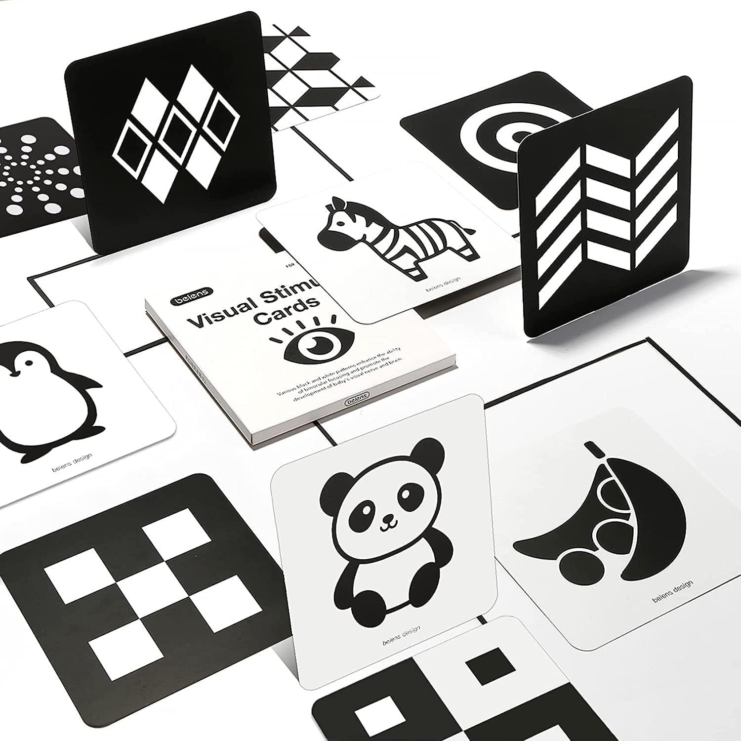 beiens High Contrast Baby Flashcards, Newborn Toy, Visual Stimulation Cards | 20