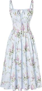 Scarlet Darkness Women's Floral Corset Dress with Pockets for Summer Spring