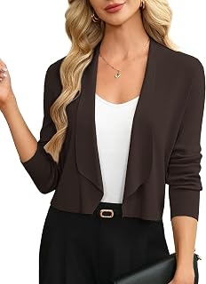 GRACE KARIN Blazer corto para mujer, cárdigan ligero, elegante, bolero, para mujer, estilo casual de negocios