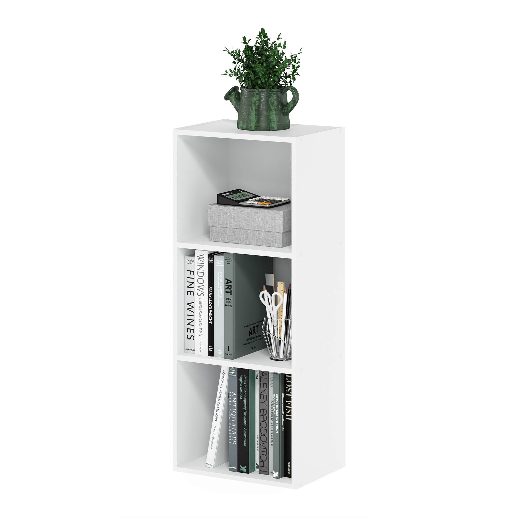 Furinno LUDER Book Shelf, 3-Cube Bookshelf, Bookcase with Open Shelves, 9.3 x 12