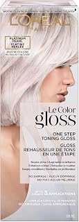 L’Oreal Paris Le Color Gloss One Step In-Shower Toning Hair Gloss for Bleached Hair, Neutralizes Brass, Conditions &amp; Boosts Shine, Platinum Pearl, 4 Ounce