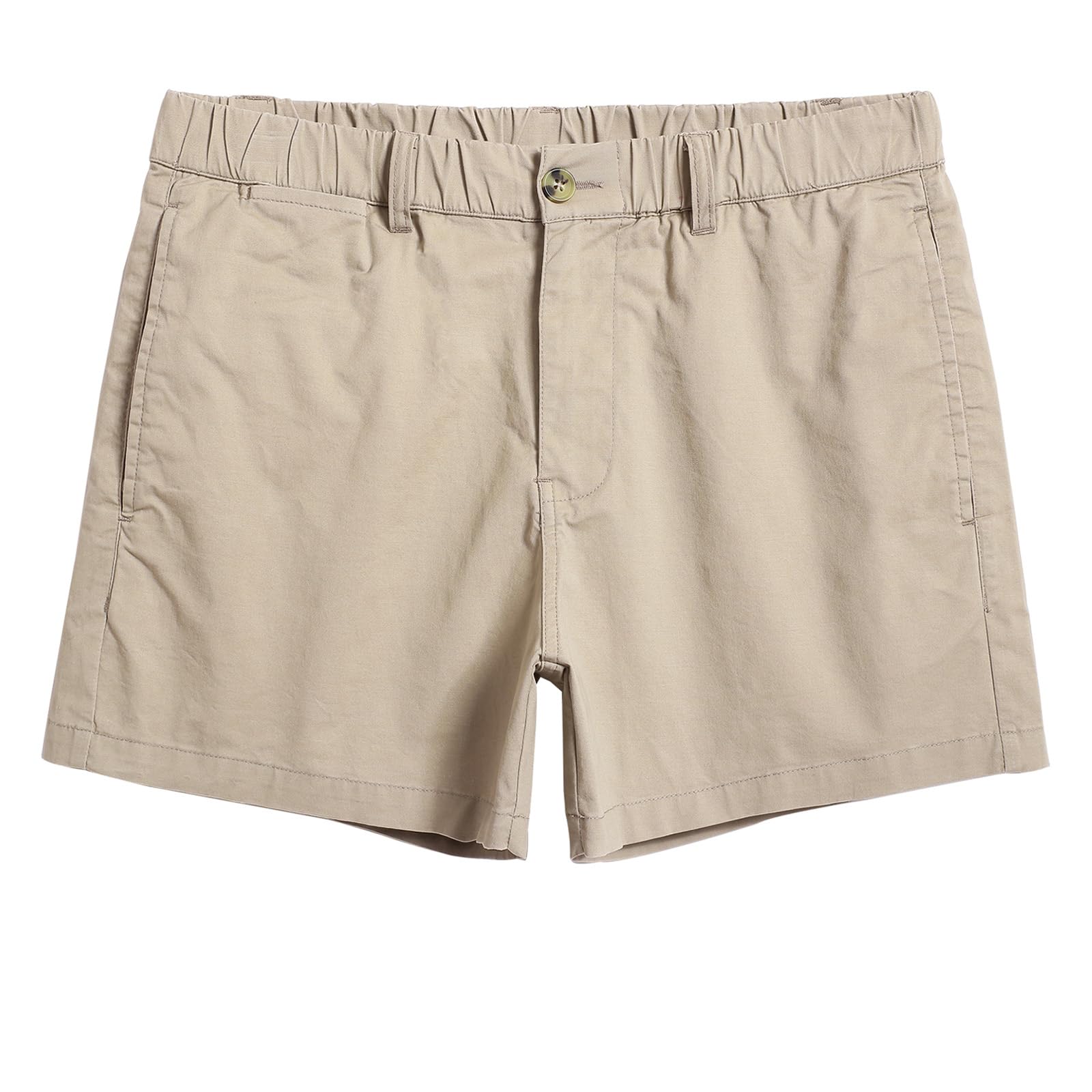 maamgic Men's Shorts Casual 4" Cotton Stretch Classic Fit Khaki Shorts