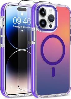 Magnetic Case Fit for iPhone 14 Pro, Fluorescent, Purple