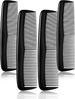 Hair Care 4 Pack Unbreakable Fine Tooth Comb - Durable Plastic Pocket Comb for Men and Women Travel Size (Black)