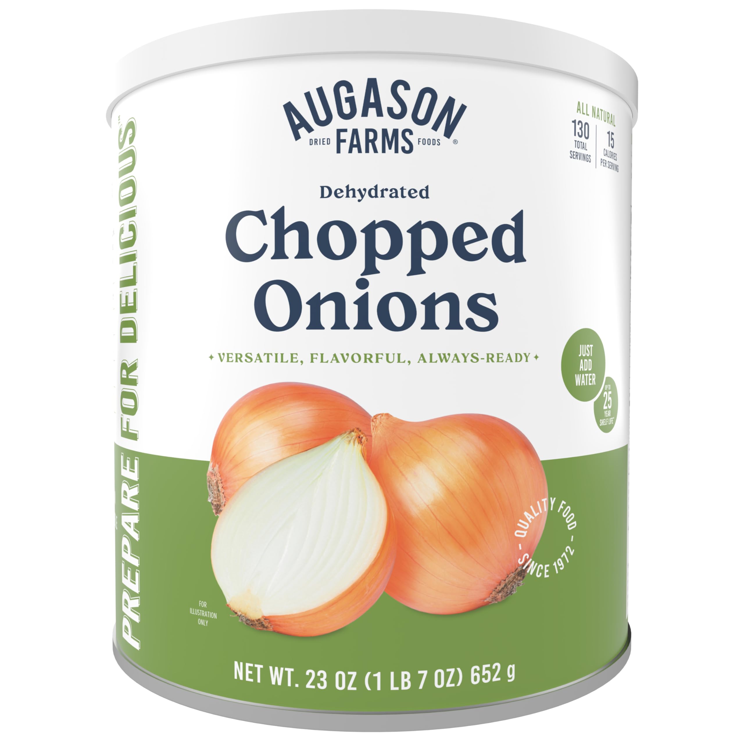 Augason Farms Dehydrated Chopped Onions Can | Emergency Food Supply, 130 Serving