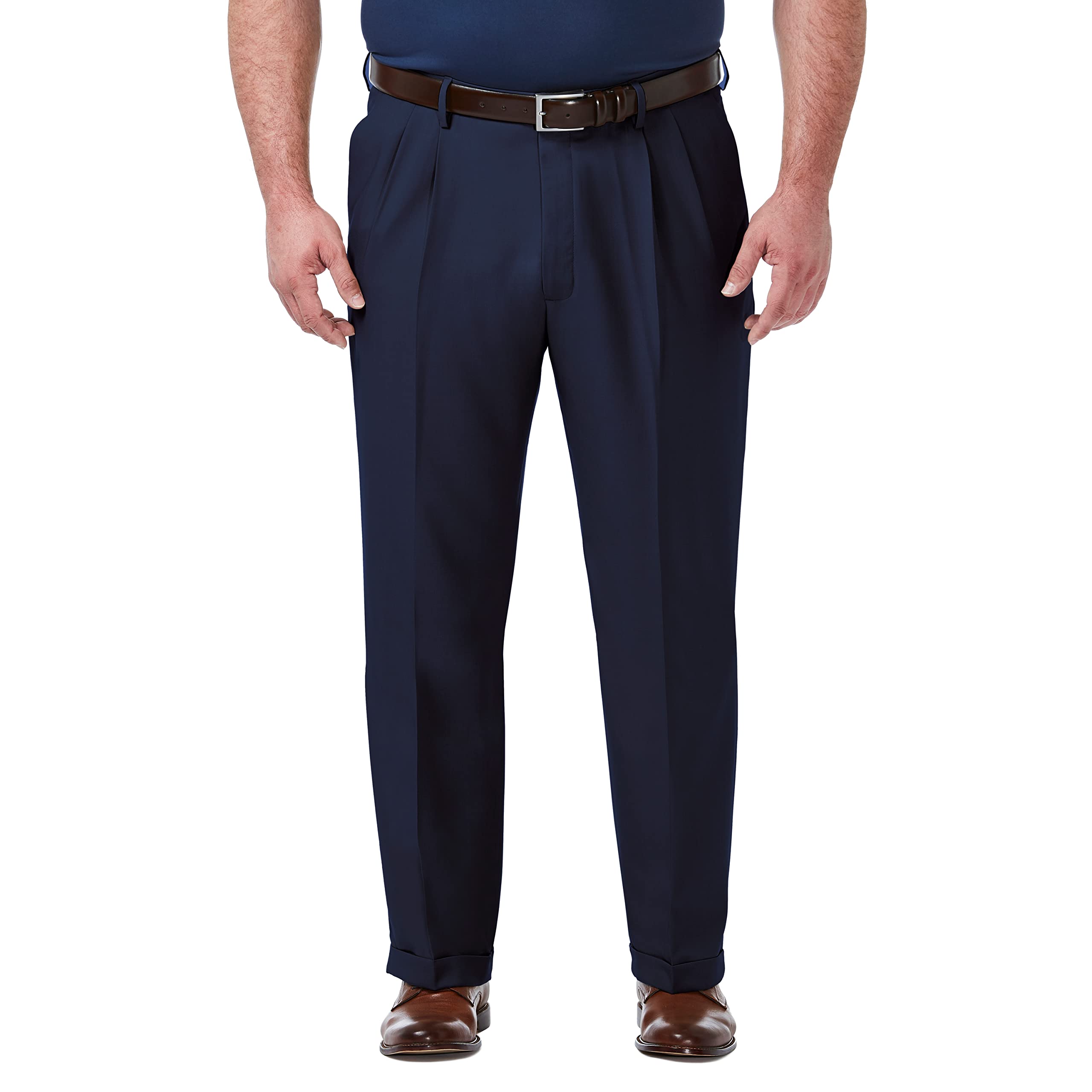 Haggar Men's Premium Comfort Dress Pant-Straight Fit Flat Front (Regular and Big