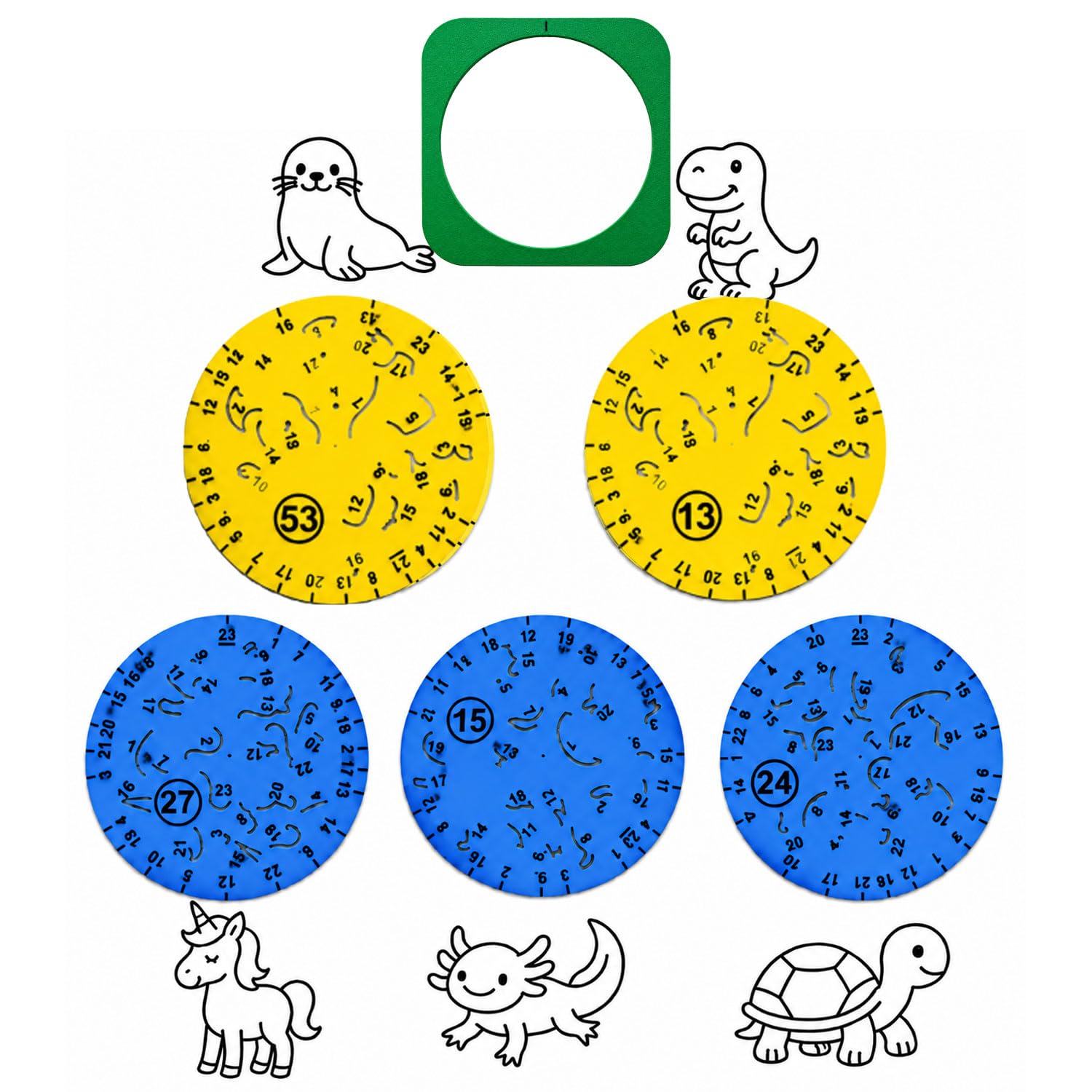 Twist Art Drawings, 3D Printed Character Stencil for Drawing Fun, Numbered Line 