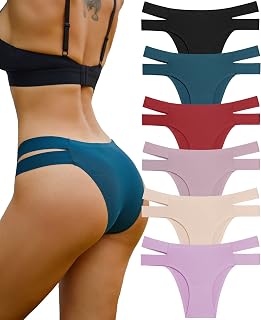 FINETOO Seamless Panties Women Hipster Invisible Underwear Sexy Comfortable Briefs Panties Multiple Pack of 6 S-XL