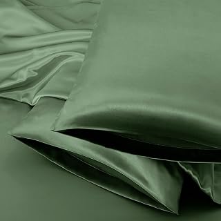 Aormenzy Satin Pillow Cases for Women, King Size Pillowcases for Hair with Envelope Closure, Forest Green, Silky Satin Pillowcases Wrinkle Resistant, Fade Resistant (50 x 101 cm)