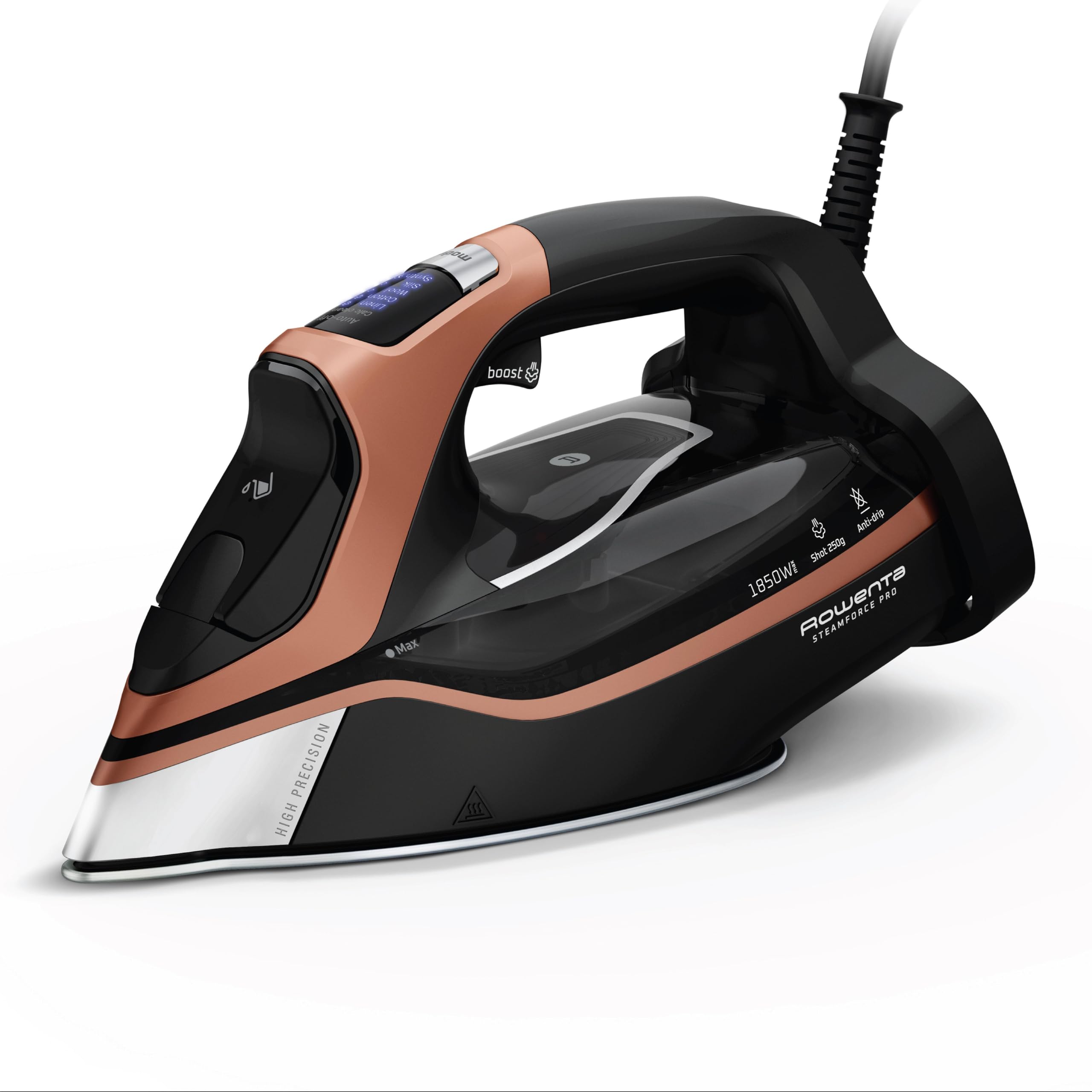 Rowenta Iron Steam Force Pro Steam Iron for Clothes, 1850 Watts, 5 Presets Smart