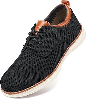VILOCY Men's Wide Casual Dress Oxfords Business Shoes Fashion Sneakers Mesh Breathable Comfortable Walking Shoes