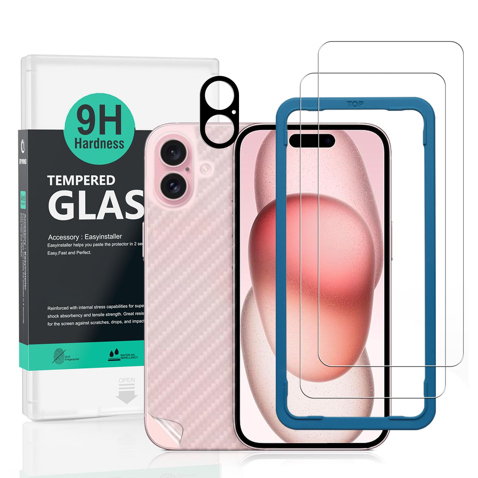Ibywind Compatible with Apple iPhone 16 Plus 5G Glass Film, 2 Piece Protective F