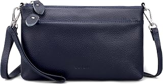 befen Genuine Leather Handbag Small Women's Clutch RFID Blocking Shoulder Bag Leather Crossbody Bag Women with Wrist Strap & Adjustable Shoulder Strap