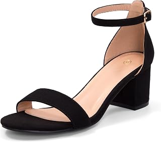 mysoft Women's Chunky Low Heels Open Toe Block Heeled Dress Ankle Strap Pump Wedding Sandals
