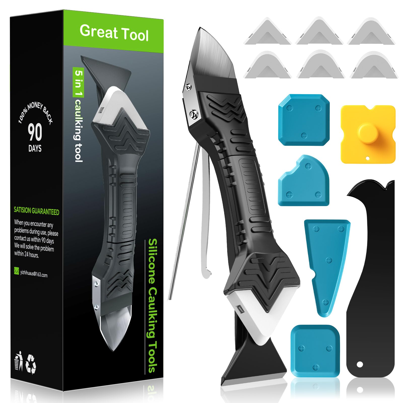 Caulking Tool 5 in 1 Silicone Caulking Grout Removal Sealant Finishing Tool with