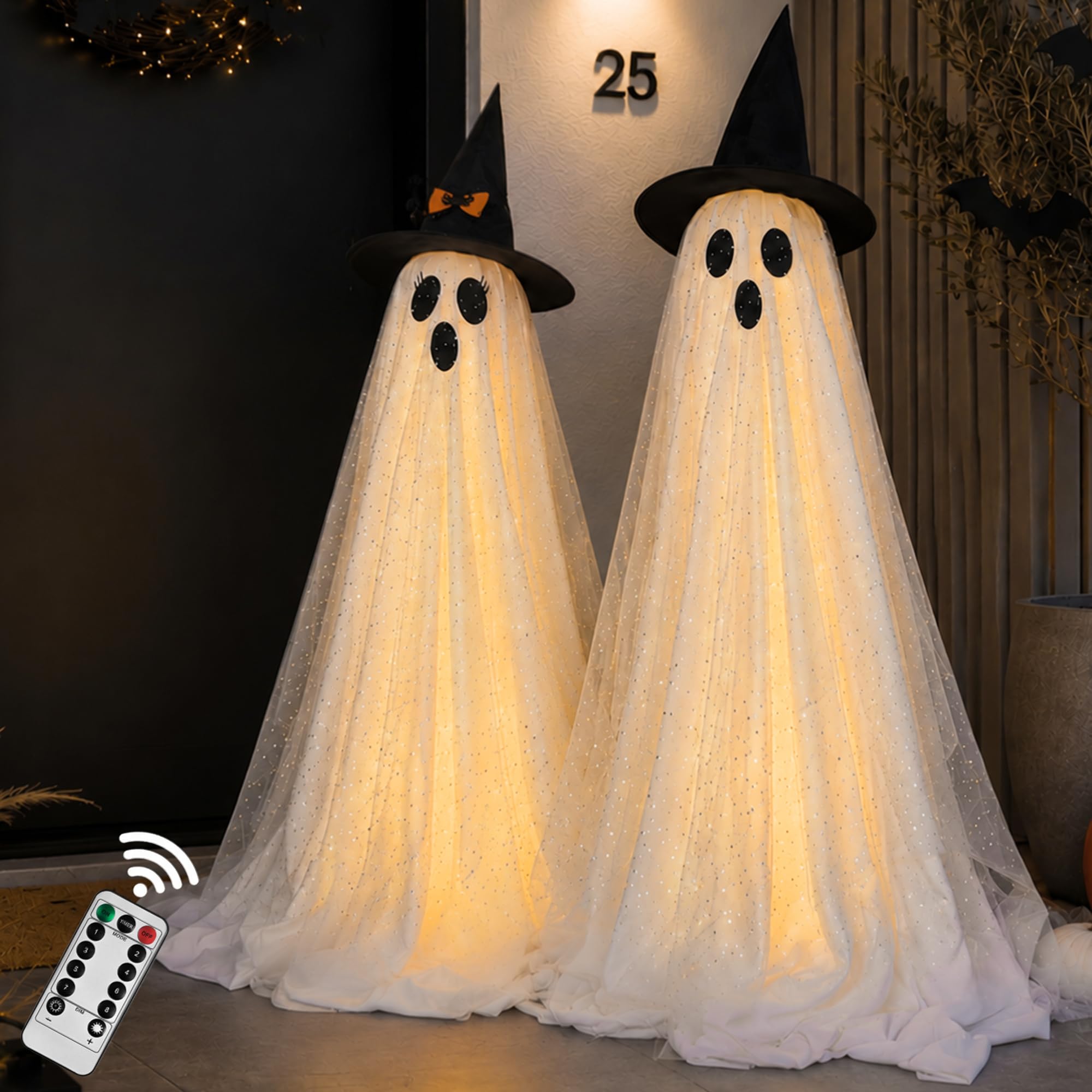 2Packs Halloween Decorations Outdoor,Halloweens Party Decoration Indoor,59in Spo