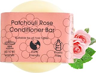 The Natural Spa | Hair Conditioner Bar | Frizz Control & Softening Care | Patchouli & Rose Essential Oils | For Frizzy Hair & All Hair Types | 60g (Up to 80 Washes)