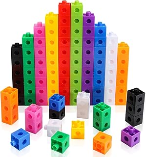 100 Pcs Math Linking Cubes - 10 Colors Connecting Counting Snap Blocks, Mathematics Manipulatives for Early Math & Construction, Educational Toy for Preschool, Kindergarten, Homeschool