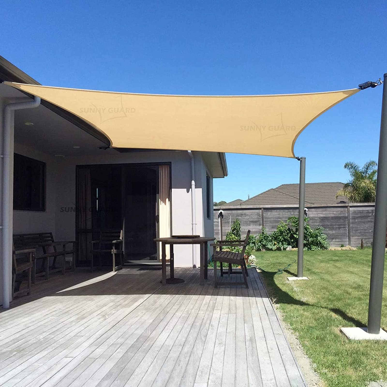 SUNNY GUARD 10' x 13' Rectangle Shade Sail 95% UV Block Outdoor Canopy | Sun sha