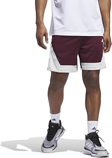 adidas Mens Pro Block Shorts Basketball Casual Bottoms Casual Moisture Wicking - Red