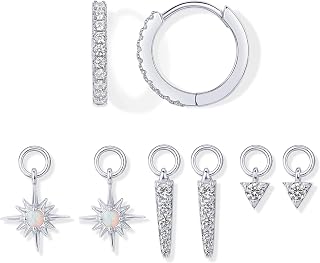 PAVOI 14K Gold Plated Mix & Match Charms Dainty Huggie Earrings for Women
