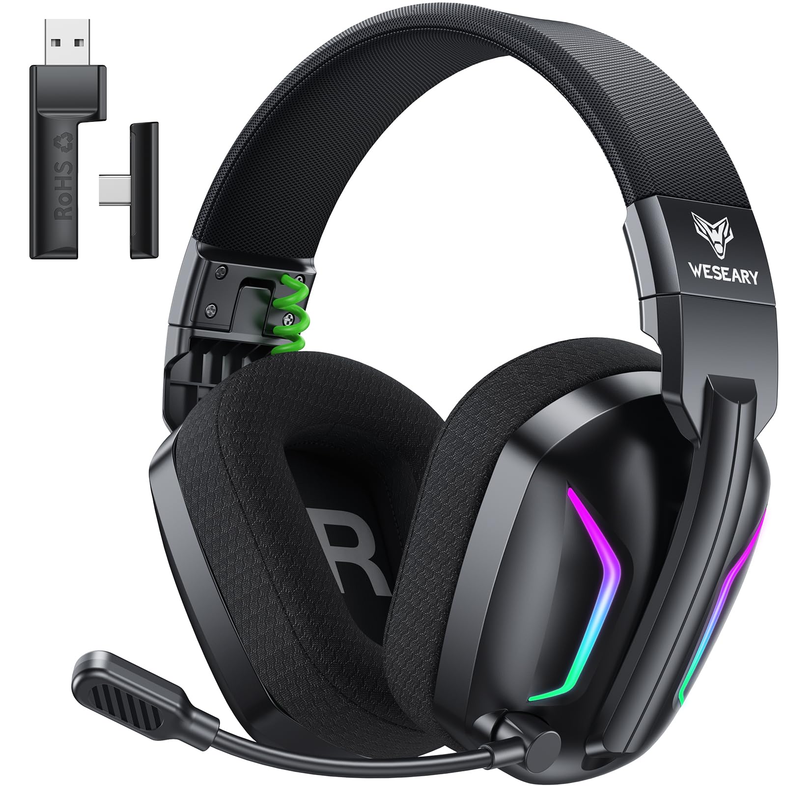 WESEARY Wireless Gaming Headset for PS5, PS4, PC, Switch| 20ms Low Latency | 2.4