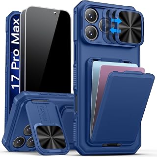 SSLOTSCASE for iPhone 17 Pro Max Case with Privacy Screen Protector, Blue