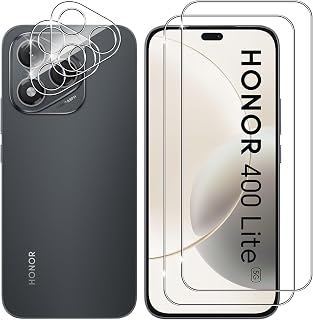 Lutree For Honor 400 Lite 5G Tempered Glass, 2+2 Pieces Screen Protector + Camera Lens Protector, 9H Hardness HD Tempered Glass Anti-scratch Protective Film