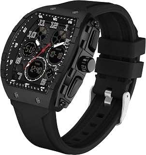findtime Men's Watch Fashion Digital Analogue Watches Waterproof Sport Wristwatch Military Tactical Watches Causal Quartz Dress Wrist Watch with LED Stopwatch Countdown Alarm Curved Screen