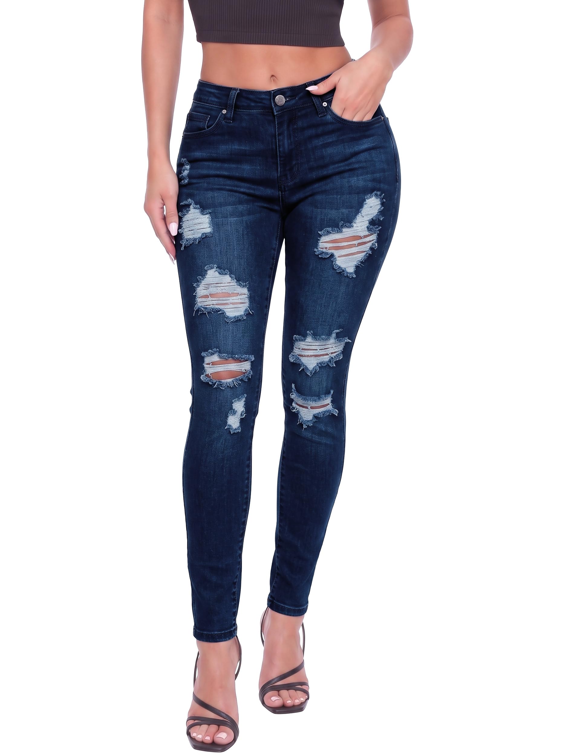 Hybrid & Company Women's Butt Lift Skinny Jeans